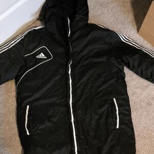 Adidas insulated Black Jacket with White Stripes